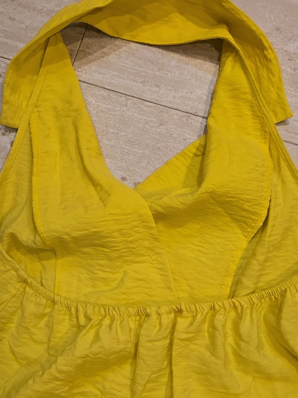Anthropologie Yellow "The Dylan" Collared Halter Open Back Sleeveless Top - Picture 7 of 15